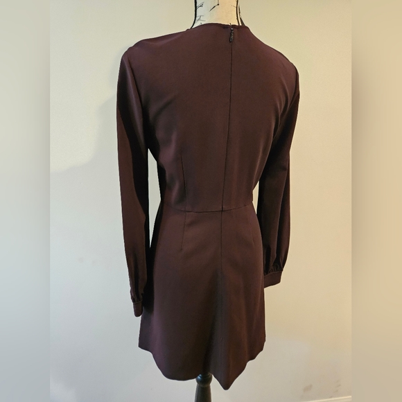 ⭐️ A.L.C. button blouson long sleeve dress size 4 brown - Picture 8 of 11